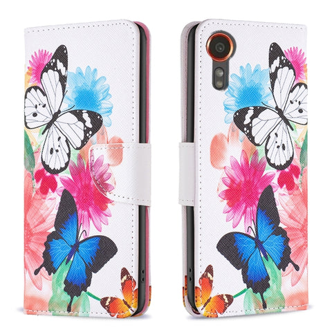 Colored Drawing Pattern Leather Phone Case, For Samsung Galaxy Xcover 7