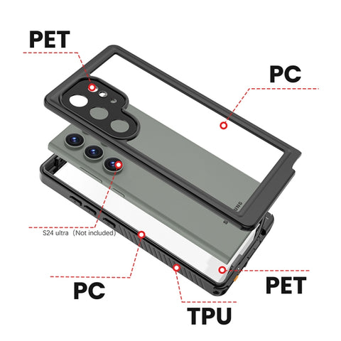 RedPepper IP68 Waterproof Phone Case, For Samsung Galaxy S24 Ultra 5G, For Samsung Galaxy S24+ 5G, For Samsung Galaxy S24 5G
