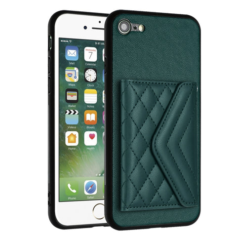 Rhombic Texture Card Bag RFID Phone Case with Long Lanyard, For iPhone SE 2022 / SE 2020, For iPhone 13 Pro Max, For iPhone 13 Pro, For iPhone 13, For iPhone 13 mini, For iPhone 12, For iPhone 12 Pro Max, For iPhone 12 Pro