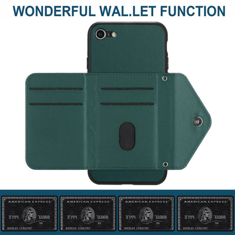 Rhombic Texture Card Bag RFID Phone Case with Long Lanyard, For iPhone SE 2022 / SE 2020, For iPhone 13 Pro Max, For iPhone 13 Pro, For iPhone 13, For iPhone 13 mini, For iPhone 12, For iPhone 12 Pro Max, For iPhone 12 Pro
