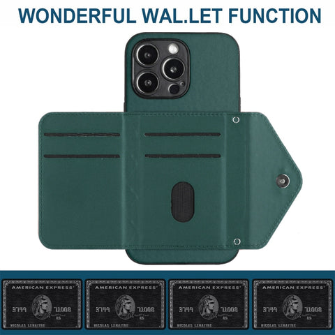 Rhombic Texture Card Bag RFID Phone Case with Long Lanyard, For iPhone 15 Pro Max, For iPhone 15 Pro, For iPhone 15 Plus, For iPhone 15, For iPhone 14 Plus, For iPhone 14, For iPhone 14 Pro, For iPhone 14 Pro Max