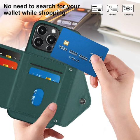 Rhombic Texture Card Bag RFID Phone Case with Long Lanyard, For iPhone 15 Pro Max, For iPhone 15 Pro, For iPhone 15 Plus, For iPhone 15, For iPhone 14 Plus, For iPhone 14, For iPhone 14 Pro, For iPhone 14 Pro Max