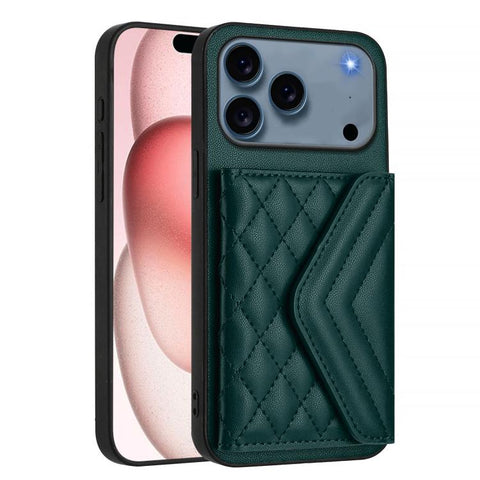 Rhombic Texture Card Bag RFID Phone Case with Long Lanyard, For iPhone 18 Pro / 17 Pro, For iPhone 18 Pro Max / 17 Pro Max, For iPhone 17, For iPhone Air, For iPhone 16 Pro Max, For iPhone 16 Pro, For iPhone 16 Plus, For iPhone 16
