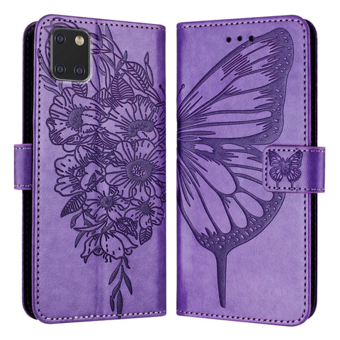 Embossed Butterfly Leather Phone Case, For Samsung Galaxy A81 / M60s /Note10 Lite, For Samsung Galaxy A10s / M10s, For Samsung Galaxy A20s, For Samsung Galaxy Note10, For Samsung Galaxy Note10+, For Samsung Galaxy A20e / A10e