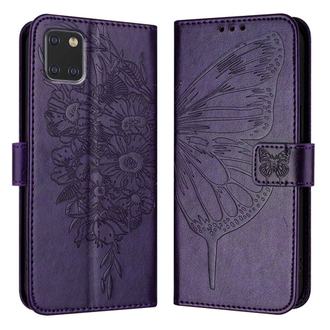Embossed Butterfly Leather Phone Case, For Samsung Galaxy A81 / M60s /Note10 Lite, For Samsung Galaxy A10s / M10s, For Samsung Galaxy A20s, For Samsung Galaxy Note10, For Samsung Galaxy Note10+, For Samsung Galaxy A20e / A10e