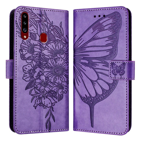 Embossed Butterfly Leather Phone Case, For Samsung Galaxy A81 / M60s /Note10 Lite, For Samsung Galaxy A10s / M10s, For Samsung Galaxy A20s, For Samsung Galaxy Note10, For Samsung Galaxy Note10+, For Samsung Galaxy A20e / A10e