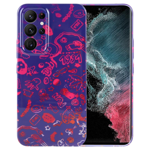 Painted Pattern Precise Hole PC Phone Case, For Samsung Galaxy S22 Ultra 5G