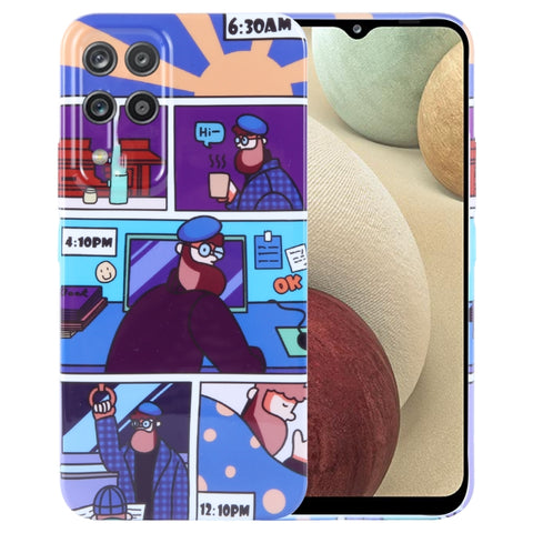 Painted Pattern Precise Hole PC Phone Case, For Samsung Galaxy A12