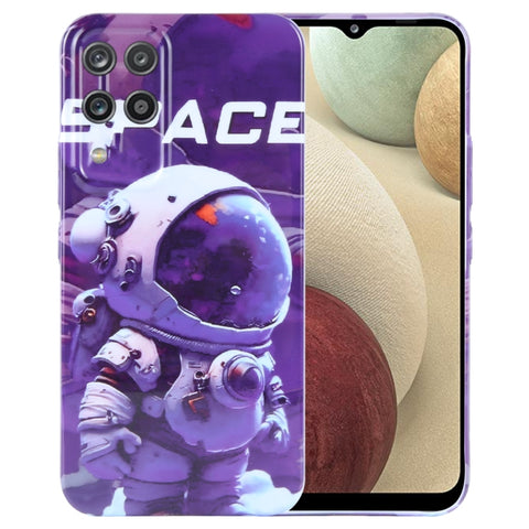 Painted Pattern Precise Hole PC Phone Case, For Samsung Galaxy A12