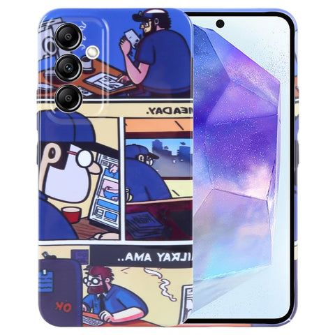 Painted Pattern Precise Hole PC Phone Case, For Samsung Galaxy A55 5G