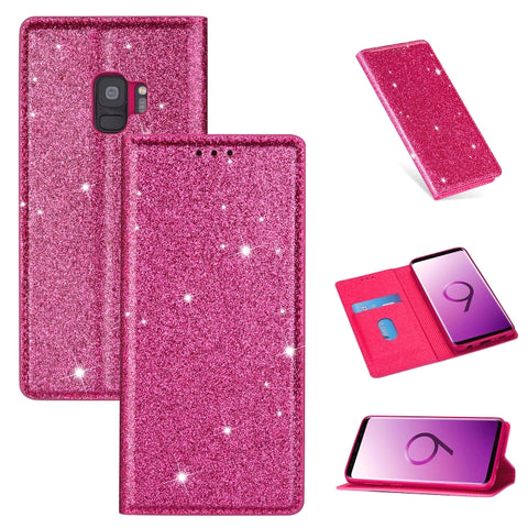 Ultrathin Glitter Magnetic Horizontal Flip Leather Case with Holder & Card Slots, For Samsung Galaxy Note 10, For Samsung Galaxy Note 10 Plus, For Samsung Galaxy S9, For Samsung Galaxy S10, For Samsung Galaxy S10e, For Samsung Galaxy S10+              ...