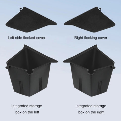 For Tesla Model Y 2021-2023 2pcs / Set Car Trunk Side Storage Box, Flagship Model, with Cover, without Cover