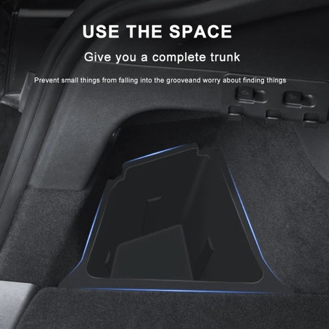 For Tesla Model Y 2021-2023 2pcs / Set Car Trunk Side Storage Box, Flagship Model, with Cover, without Cover