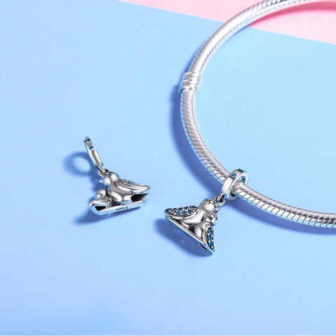 S925 Silver Inlaid Blue Gem Bird Bracelet Accessories