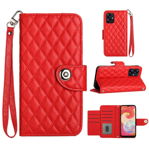 Rhombic Texture Flip Leather Phone Case with Lanyard, For Samsung Galaxy A15 5G, For Samsung Galaxy A55, For Samsung Galaxy A35, For Samsung Galaxy S24 Ultra 5G, For Samsung Galaxy S24+ 5G, For Samsung Galaxy S24 5G, For Samsung Galaxy A05             ...