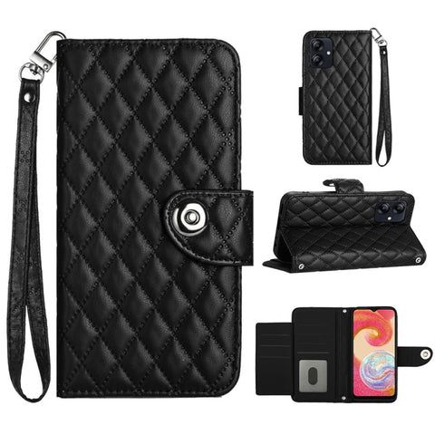 Rhombic Texture Flip Leather Phone Case with Lanyard, For Samsung Galaxy A15 5G, For Samsung Galaxy A55, For Samsung Galaxy A35, For Samsung Galaxy S24 Ultra 5G, For Samsung Galaxy S24+ 5G, For Samsung Galaxy S24 5G, For Samsung Galaxy A05             ...