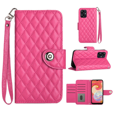 Rhombic Texture Flip Leather Phone Case with Lanyard, For Samsung Galaxy A15 5G, For Samsung Galaxy A55, For Samsung Galaxy A35, For Samsung Galaxy S24 Ultra 5G, For Samsung Galaxy S24+ 5G, For Samsung Galaxy S24 5G, For Samsung Galaxy A05             ...