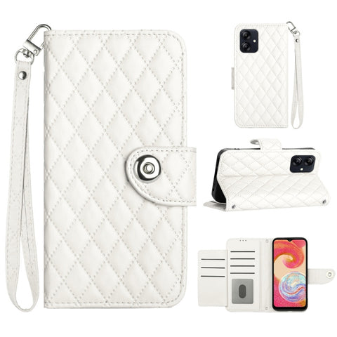 Rhombic Texture Flip Leather Phone Case with Lanyard, For Samsung Galaxy A15 5G, For Samsung Galaxy A55, For Samsung Galaxy A35, For Samsung Galaxy S24 Ultra 5G, For Samsung Galaxy S24+ 5G, For Samsung Galaxy S24 5G, For Samsung Galaxy A05             ...