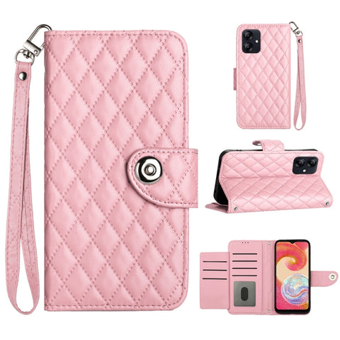 Rhombic Texture Flip Leather Phone Case with Lanyard, For Samsung Galaxy A15 5G, For Samsung Galaxy A55, For Samsung Galaxy A35, For Samsung Galaxy S24 Ultra 5G, For Samsung Galaxy S24+ 5G, For Samsung Galaxy S24 5G, For Samsung Galaxy A05             ...