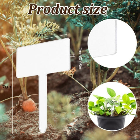 24pcs / Box Acrylic Plant Label Nameplate Potted Plant Sign Holder, Plant Label Nameplate