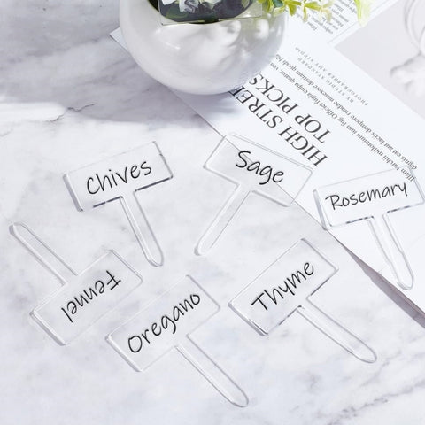 24pcs / Box Acrylic Plant Label Nameplate Potted Plant Sign Holder, Plant Label Nameplate