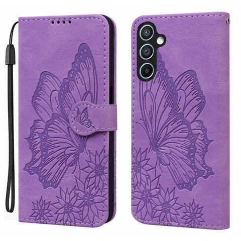 Retro Skin Feel Butterflies Embossing Horizontal Flip Leather Phone Case, For Samsung Galaxy A16 5G, For Samsung Galaxy A55 5G, For Samsung Galaxy A35 5G