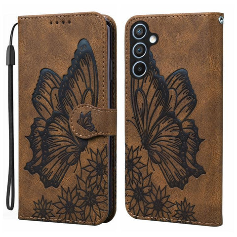 Retro Skin Feel Butterflies Embossing Horizontal Flip Leather Phone Case, For Samsung Galaxy A16 5G, For Samsung Galaxy A55 5G, For Samsung Galaxy A35 5G