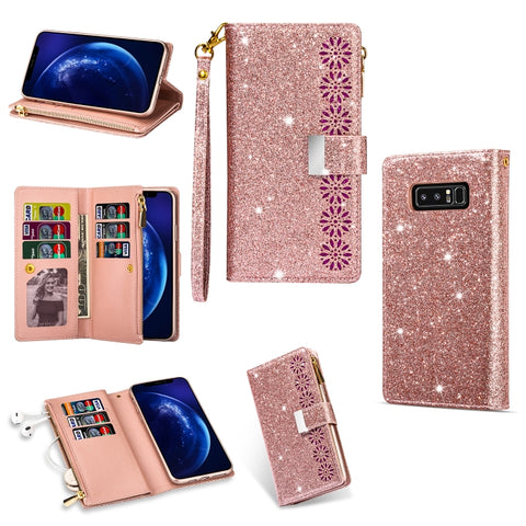 Multi-card Slots Starry Sky Laser Carving Glitter Zipper Horizontal Flip Leather Case with Holder & Wallet & Lanyard, For Samsung Galaxy A51, For Samsung Galaxy A81 / Note 10 Lite / M60s, For Samsung Galaxy A91 / S10 Lite / M80s                        ...