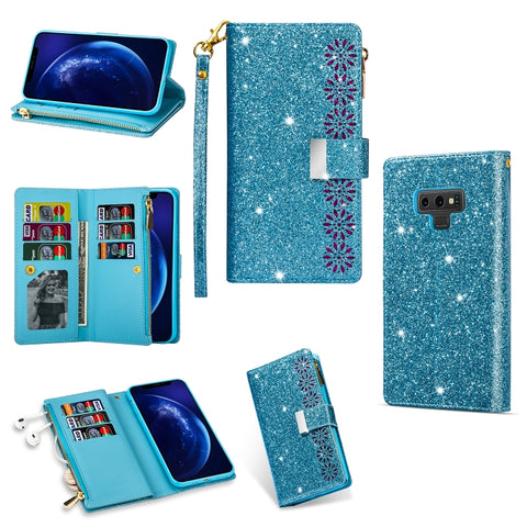 Multi-card Slots Starry Sky Laser Carving Glitter Zipper Horizontal Flip Leather Case with Holder & Wallet & Lanyard, For Samsung Galaxy A51, For Samsung Galaxy A81 / Note 10 Lite / M60s, For Samsung Galaxy A91 / S10 Lite / M80s                        ...