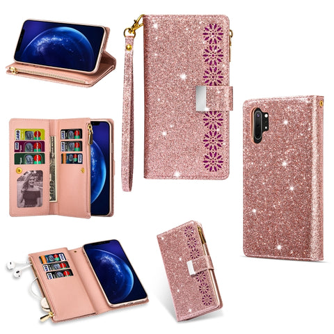Multi-card Slots Starry Sky Laser Carving Glitter Zipper Horizontal Flip Leather Case with Holder & Wallet & Lanyard, For Samsung Galaxy A51, For Samsung Galaxy A81 / Note 10 Lite / M60s, For Samsung Galaxy A91 / S10 Lite / M80s                        ...
