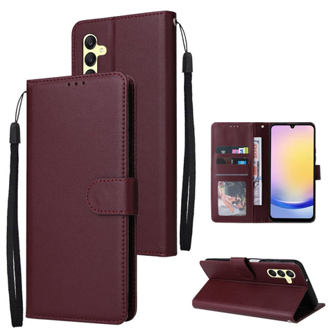 3-Card Slots Multifunctional Leather Phone Case, For Galaxy A25 5G
