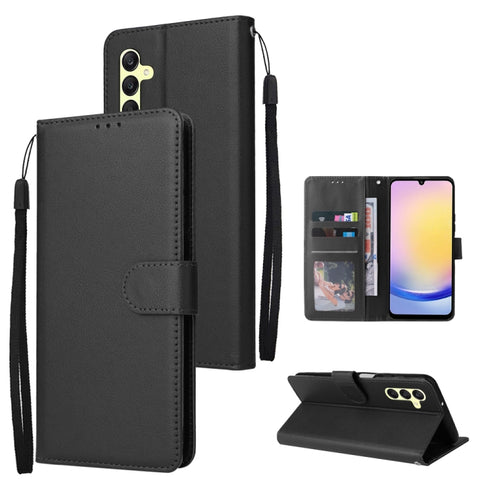 3-Card Slots Multifunctional Leather Phone Case, For Galaxy A25 5G