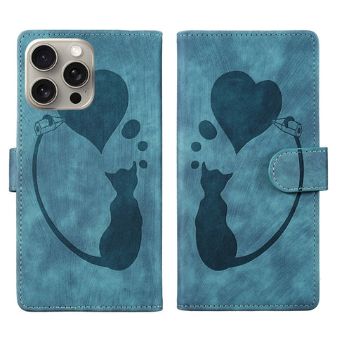 Pen Heart Cat Embossed Leather Phone Case, For iPhone 14 Plus, For iPhone 14, For iPhone 14 Pro, For iPhone 14 Pro Max, For iPhone 7 / 8 / SE 2022, For iPhone 13 Pro Max, For iPhone 13 Pro, For iPhone 13