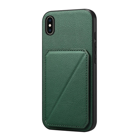 D04 Calf Texture Dual Card Slot Holder Phone Case, For iPhone 11, For iPhone 11 Pro, For iPhone X / XS, For iPhone XR, For iPhone XS Max, For iPhone 7 Plus / 8 Plus