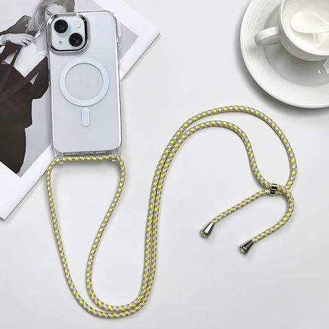 MagSafe Magnetic PC + TPU Phone Case with Lanyard, For iPhone 16, For iPhone 15 Pro Max, For iPhone 15 Pro, For iPhone 15 Plus