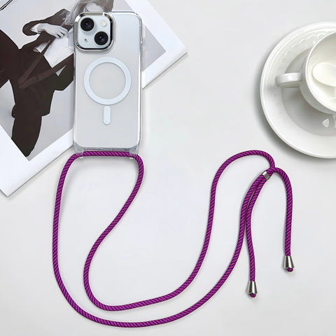 MagSafe Magnetic PC + TPU Phone Case with Lanyard, For iPhone 15, For iPhone 14 Plus, For iPhone 14, For iPhone 14 Pro