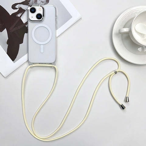 MagSafe Magnetic PC + TPU Phone Case with Lanyard, For iPhone 15, For iPhone 14 Plus, For iPhone 14, For iPhone 14 Pro