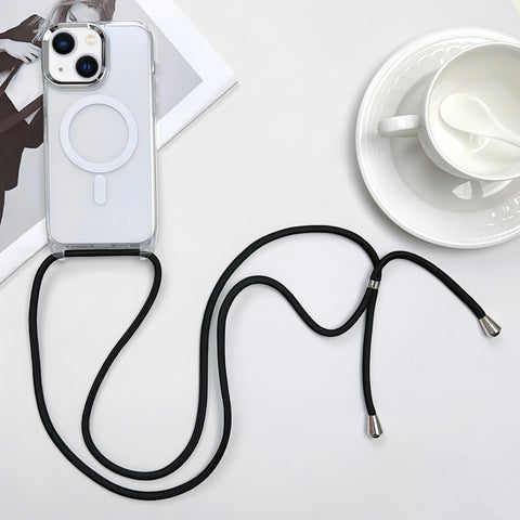 MagSafe Magnetic PC + TPU Phone Case with Lanyard, For iPhone 15, For iPhone 14 Plus, For iPhone 14, For iPhone 14 Pro