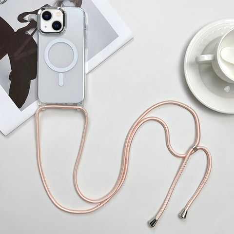 MagSafe Magnetic PC + TPU Phone Case with Lanyard, For iPhone 15, For iPhone 14 Plus, For iPhone 14, For iPhone 14 Pro
