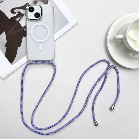 MagSafe Magnetic PC + TPU Phone Case with Lanyard, For iPhone 15, For iPhone 14 Plus, For iPhone 14, For iPhone 14 Pro