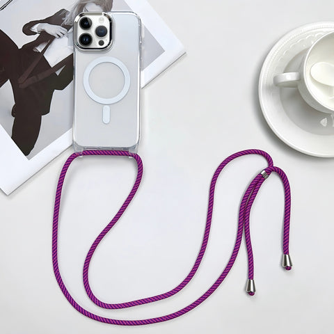 MagSafe Magnetic PC + TPU Phone Case with Lanyard, For iPhone 15, For iPhone 14 Plus, For iPhone 14, For iPhone 14 Pro