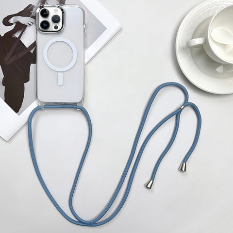 MagSafe Magnetic PC + TPU Phone Case with Lanyard, For iPhone 14 Pro Max, For iPhone 13 Pro Max, For iPhone 13 Pro, For iPhone 13