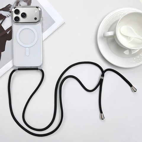 MagSafe Magnetic PC + TPU Phone Case with Lanyard, For iPhone 18 Pro / 17 Pro, For iPhone 18 Pro Max / 17 Pro Max, For iPhone 17e / 16e, For iPhone 17