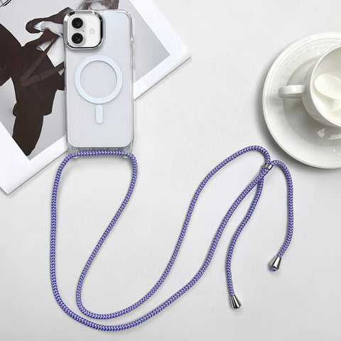 MagSafe Magnetic PC + TPU Phone Case with Lanyard, For iPhone 16, For iPhone 15 Pro Max, For iPhone 15 Pro, For iPhone 15 Plus