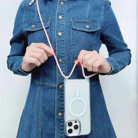 MagSafe Magnetic PC + TPU Phone Case with Lanyard, For iPhone 16, For iPhone 15 Pro Max, For iPhone 15 Pro, For iPhone 15 Plus
