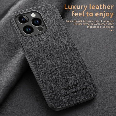 HUIYI Leather Magnetic Phone Case, For iPhone 13 Pro, For iPhone 13