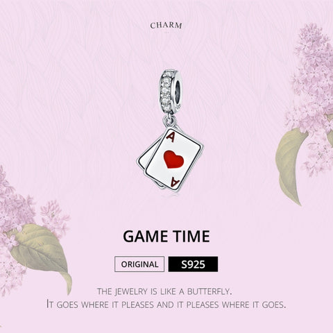 S925 Sterling Silver Red Heart A Pendant DIY Bracelet Necklace Accessories