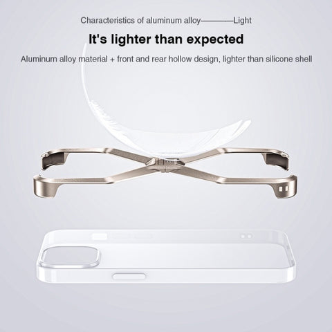 Frameless X-shaped Metal Phone Case, For iPhone 15 Pro Max, For iPhone 15 Pro, For iPhone 15, For iPhone 13 / 14, For iPhone 13 Pro / 14 Pro, For iPhone 13 Pro Max / 14 Pro Max
