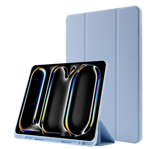 Skin Feel Tri-fold Leather Tablet Case with Pen Slot, For iPad Air 13 2026 / 2025 / 2024, For iPad Air 11 2026 / 2025 / 2024, For iPad Pro 13 2025 / 2024, For iPad Pro 11 2025 / 2024