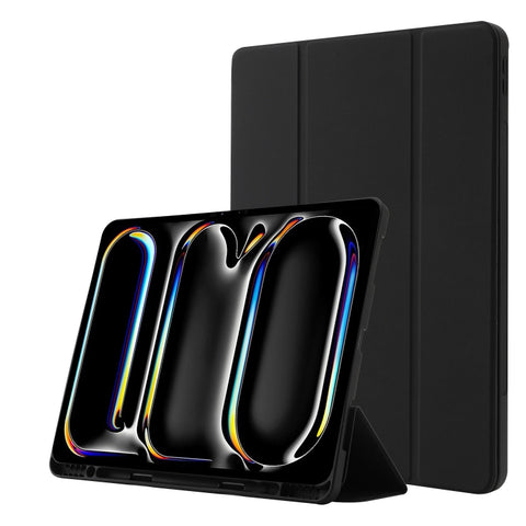 Skin Feel Tri-fold Leather Tablet Case with Pen Slot, For iPad Air 13 2026 / 2025 / 2024, For iPad Air 11 2026 / 2025 / 2024, For iPad Pro 13 2025 / 2024, For iPad Pro 11 2025 / 2024